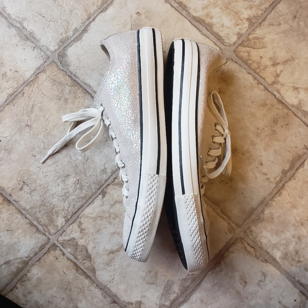 Iridescent White Converse All Star